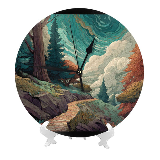 Nordic Forest Art Wall Clock – Silent Quartz Movement Decorative Timepiece (10 Inch / 25cm)