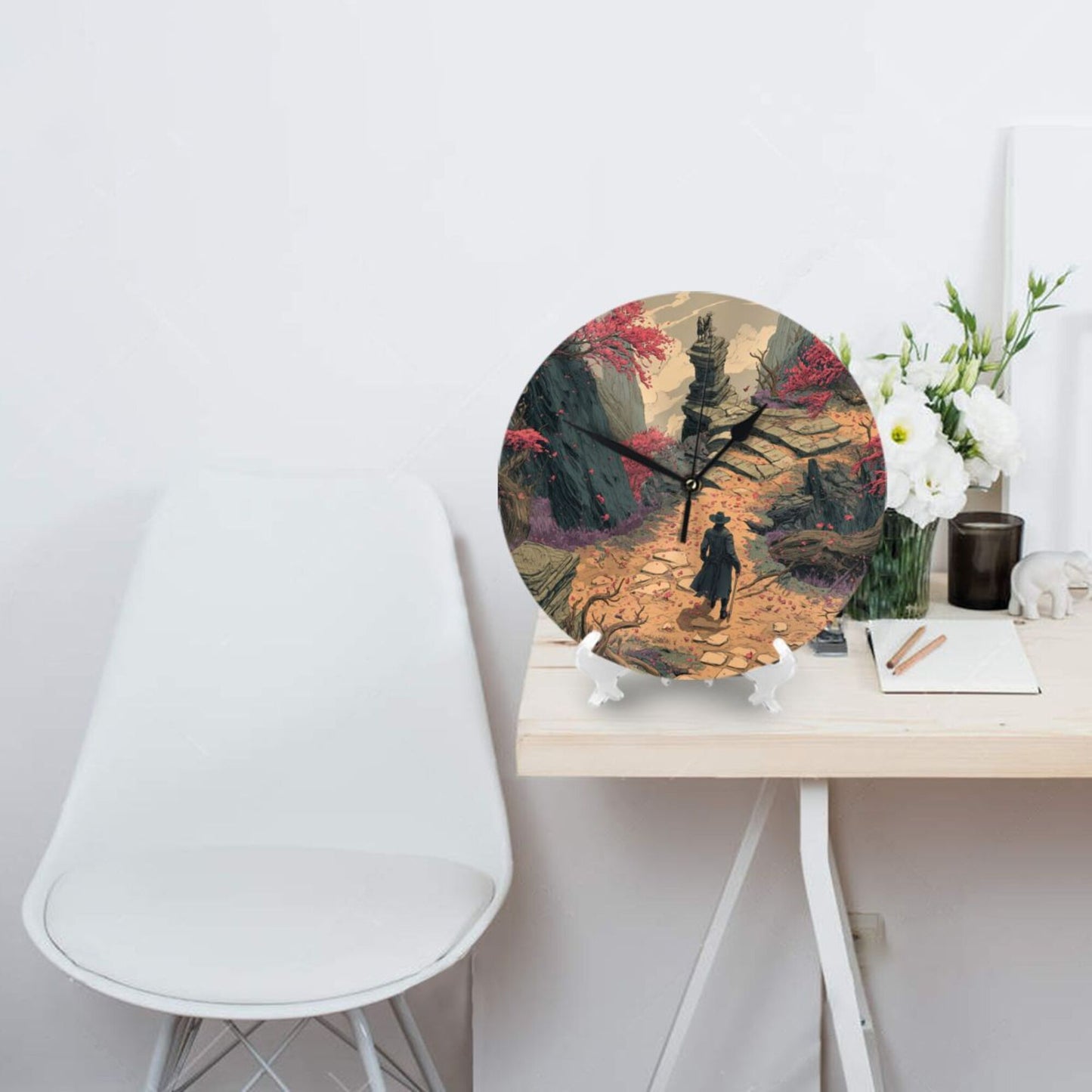 Vintage Fantasy Art Wall Clock – Silent Quartz Movement Home Decoration (10 Inch / 25cm)