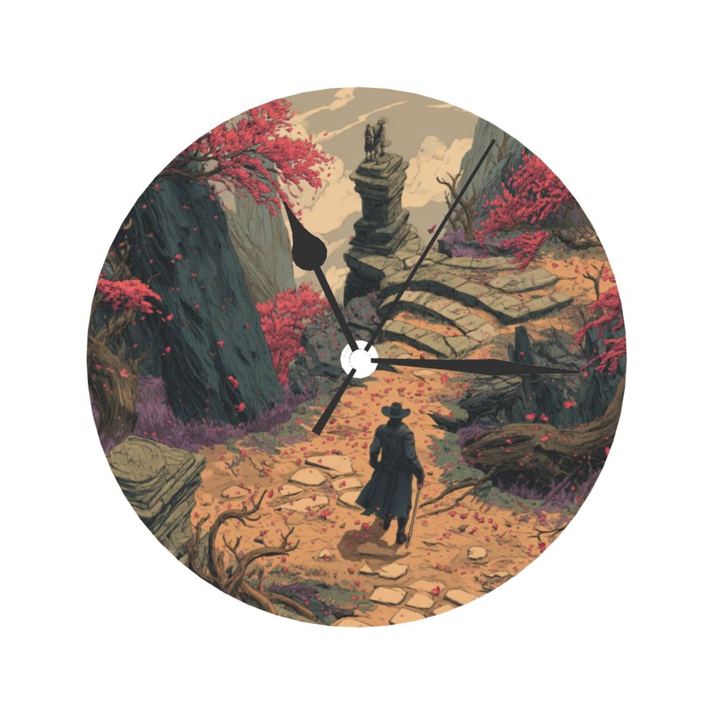 Vintage Fantasy Art Wall Clock – Silent Quartz Movement Home Decoration (10 Inch / 25cm)
