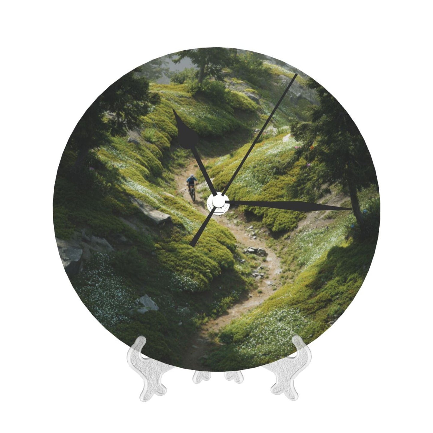 Mountain Trail Adventure Wall Clock – Silent Quartz Movement Decorative Timepiece (10 Inch / 25cm)